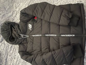 New Balance Black Puffer Jacket with Hood