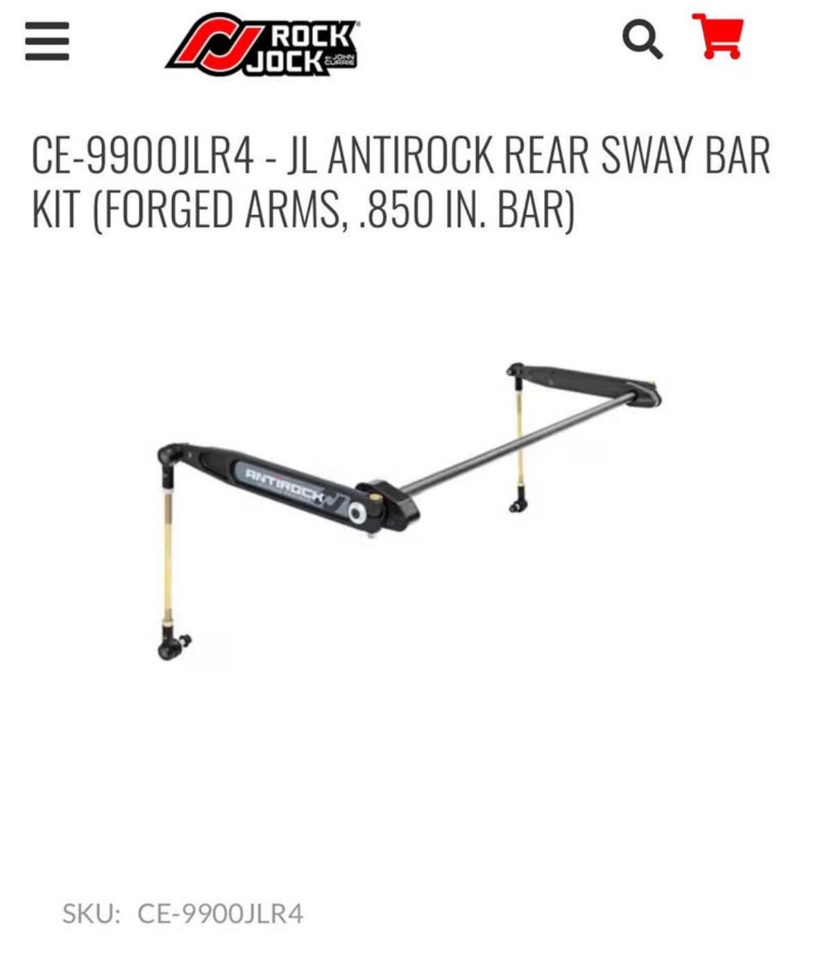 Jeep JL ANTIROCK REAR SWAY BAR KIT