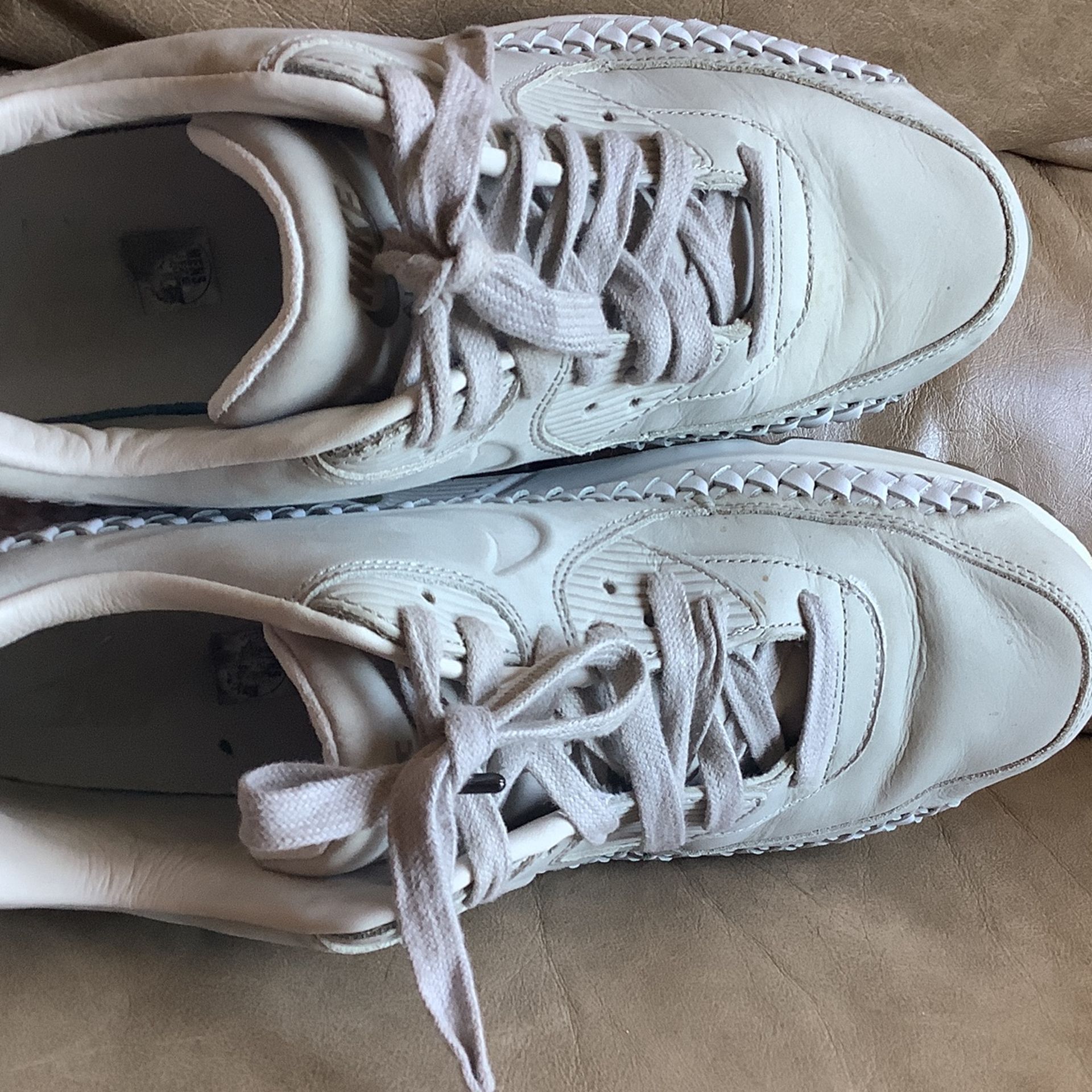 Nike Air Max 90 Woven Leather Light Iron Ore White Size11.5