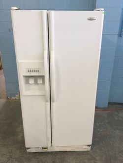 33" Wide White Side by Side Refrigerator