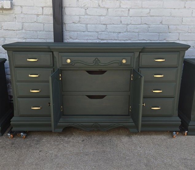 slim fit dress slacks Chloe 3 Drawer Dresser in Vintage Willow Green main image 1