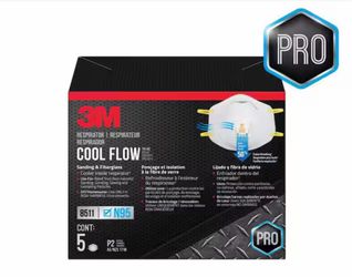 3M 8511 N95 Sanding and Fiberglass Disposable Respirator with Cool Flow Valve (5-Pack)