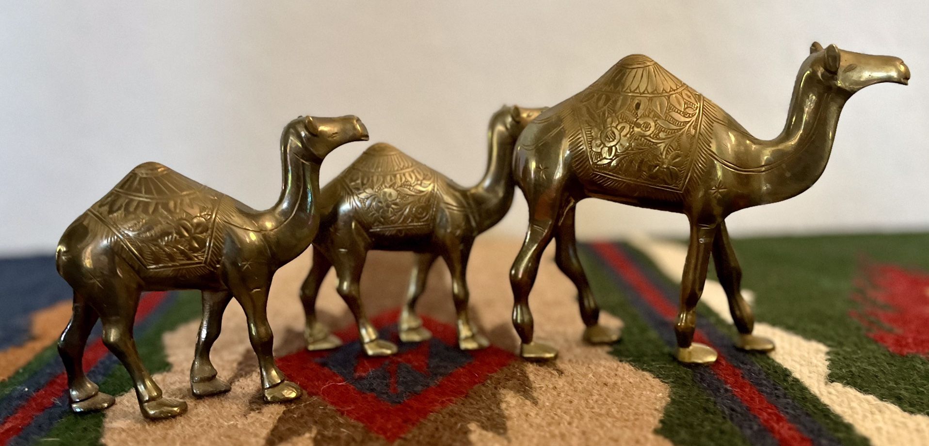 MCM Solid Brass Etched Camel Figures