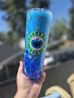 Cookie monster snowglobe tumbler Starbucks style 24oz acrylic lava lamp drip