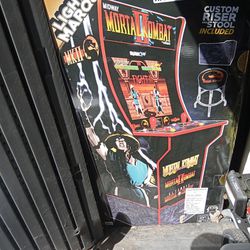 Arcade Up Brand New Comes With Stool Riser And The Chair Has Mortal Kombat Mortal Kombat 2 And Ultimate Mortal Kombat So A 3 In 1