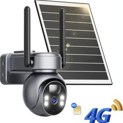 4G LTE Cellular Security Camera Wireless Outdoor, Solar Powered, No WiFi Security Camera