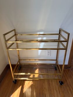 Stunning Brass & Glass Drinks Trolley/Cart