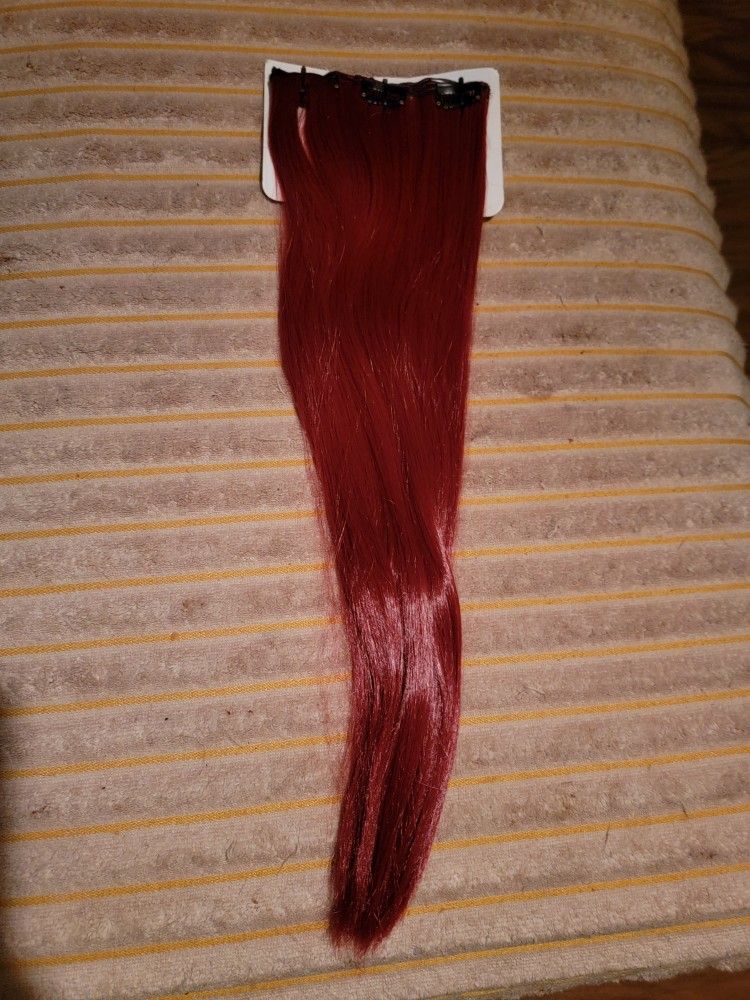 Red Straight Clip In Extension