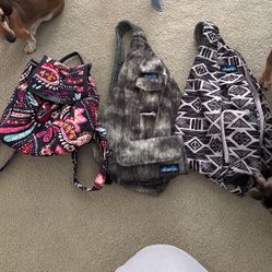 2 Kavu Bags, One Matching Wallet, Vera Bradley Backpack