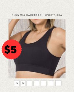 Plus Black Sports Bra