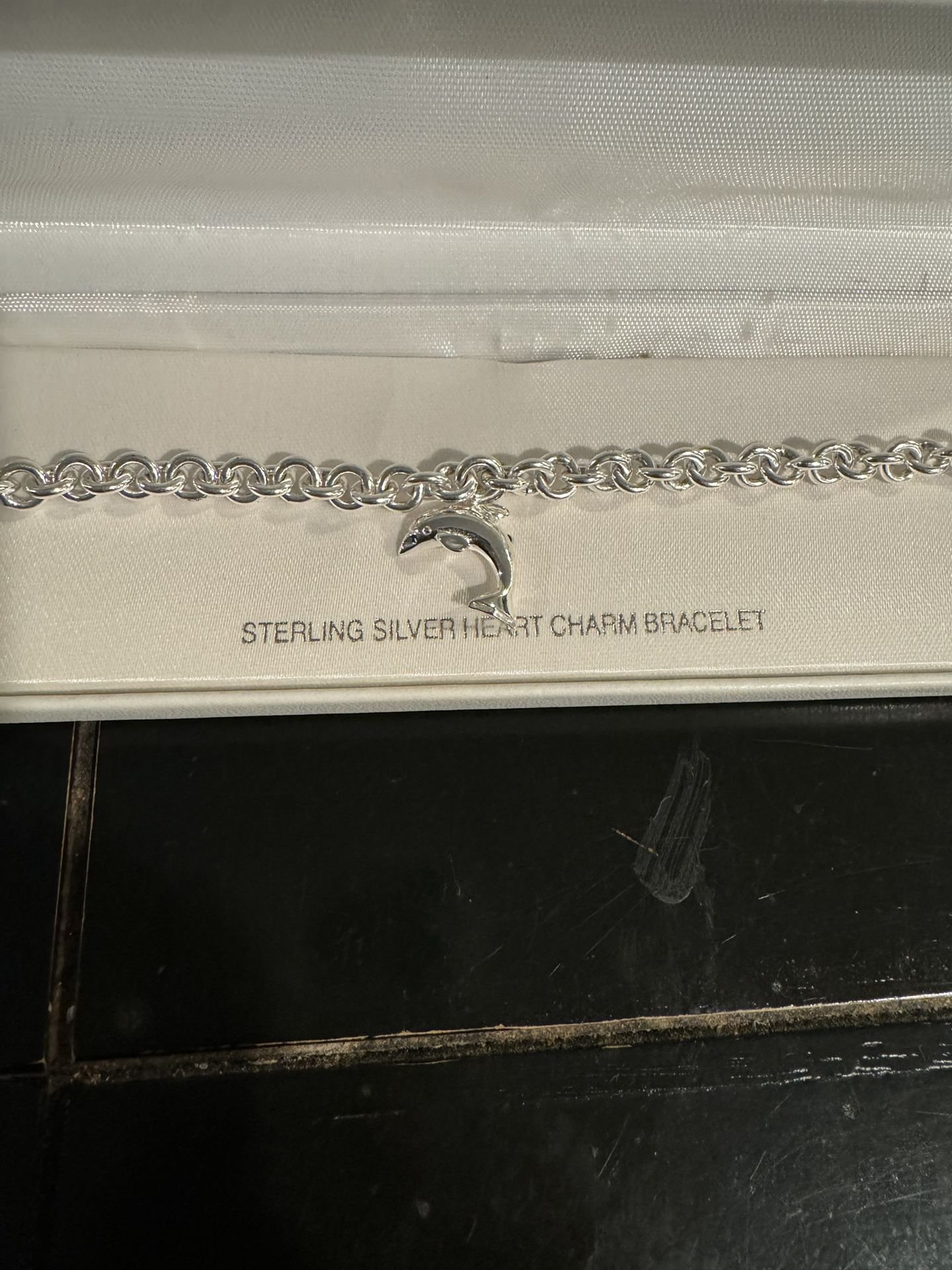 Sterling Silver Dolphin Charm Bracelet