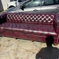 Oxblood Chesterfield Leather Sofa