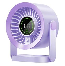 Desk Fan, Quiet Digital Display Portable table Fan with Turbo Airflow,5 Speeds Digital Display & 180°Adjustable Tilt, 7.5 inch， Desktop fan for Home,b