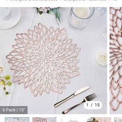 Rose gold placemat - 15 inches (90 mats)