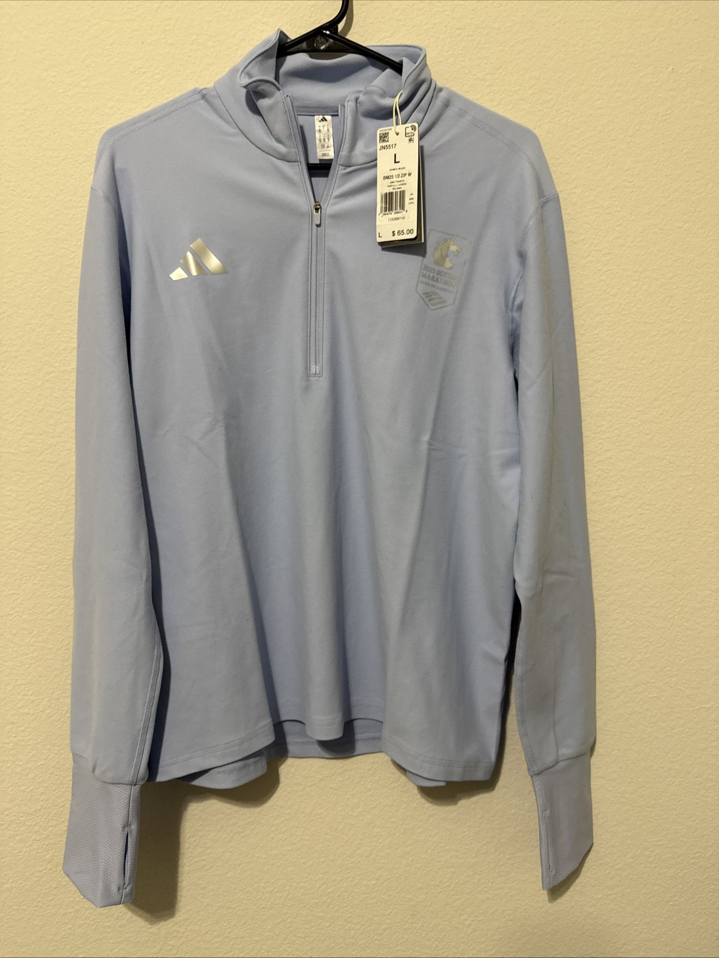 Adidas Women's Boston Marathon 2025 1/2 Zip Long Sleeve JN5517 Size Large