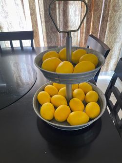 Two-Tier Galvanized Metal Tray Stand