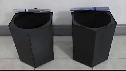 PAIR of 16" (Tall) Black Hexagonal Mobile Planters w Water Monitoring (2 for $60) @ Lasting Creations