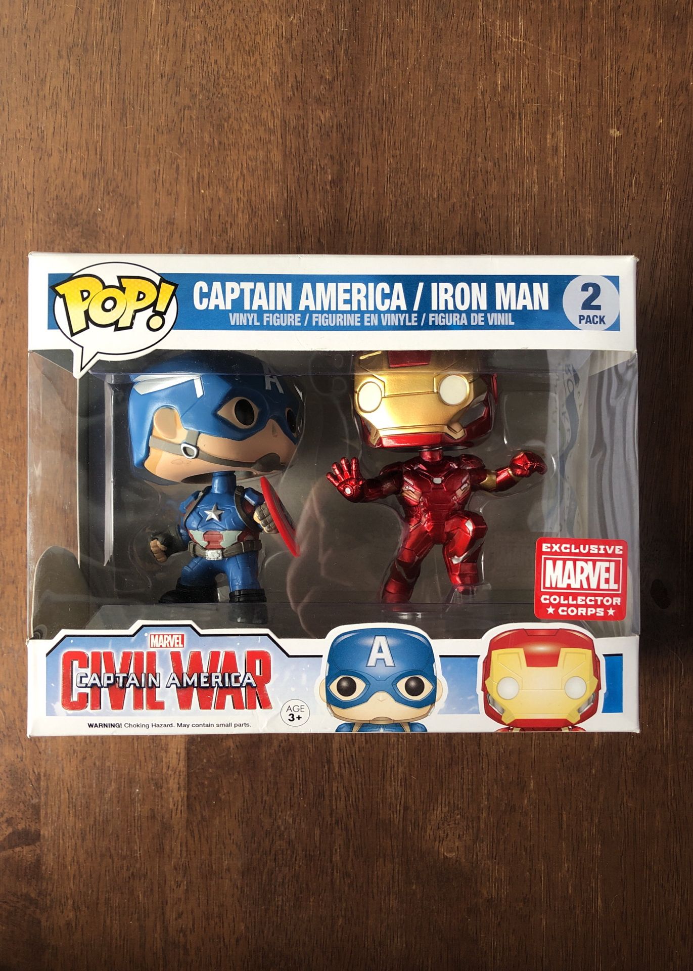 Funko Pop Figure Captain America Iron Man Collector Corps Exclusive