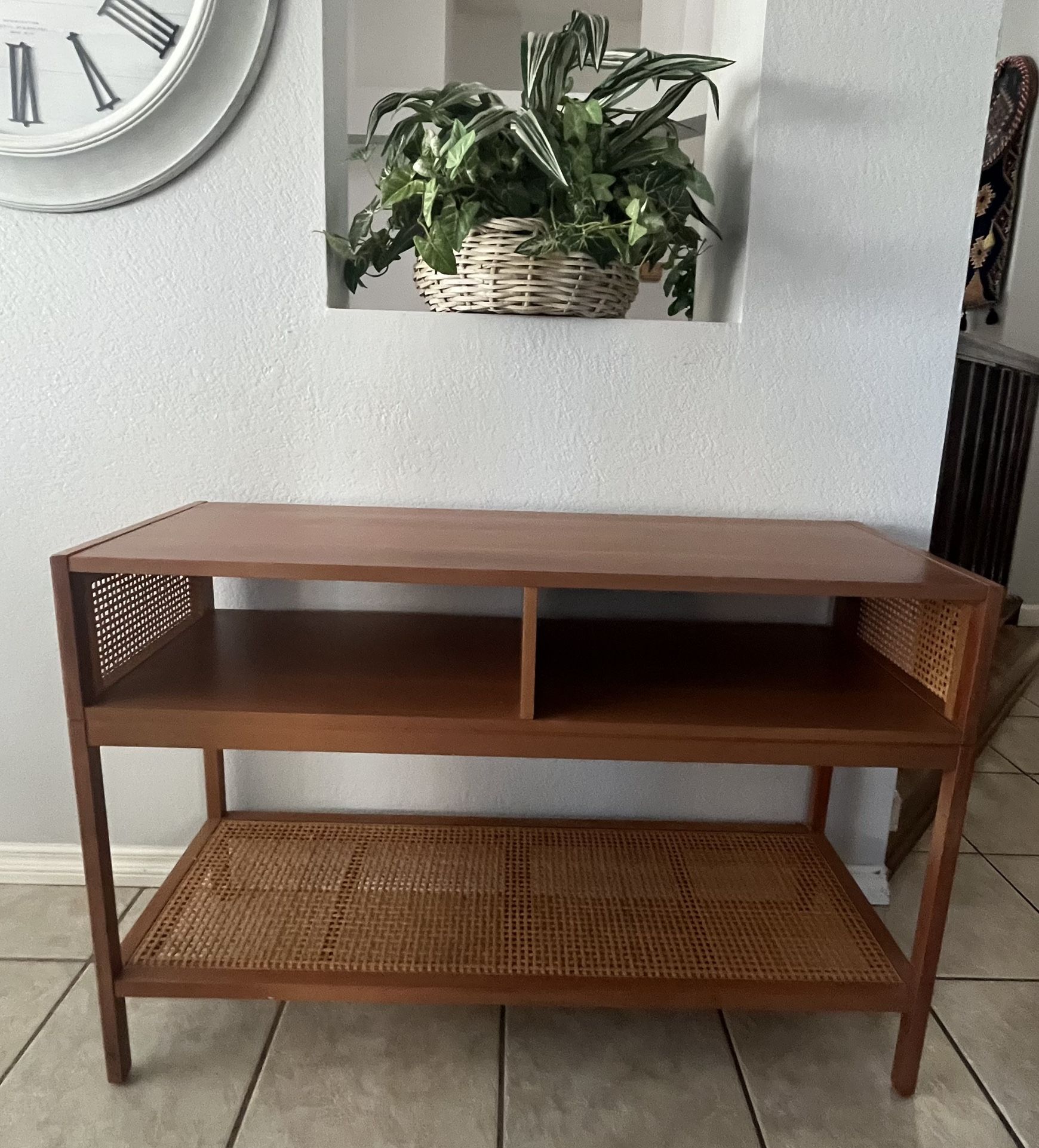 Minsmere Caned Console Table Natural Brown -