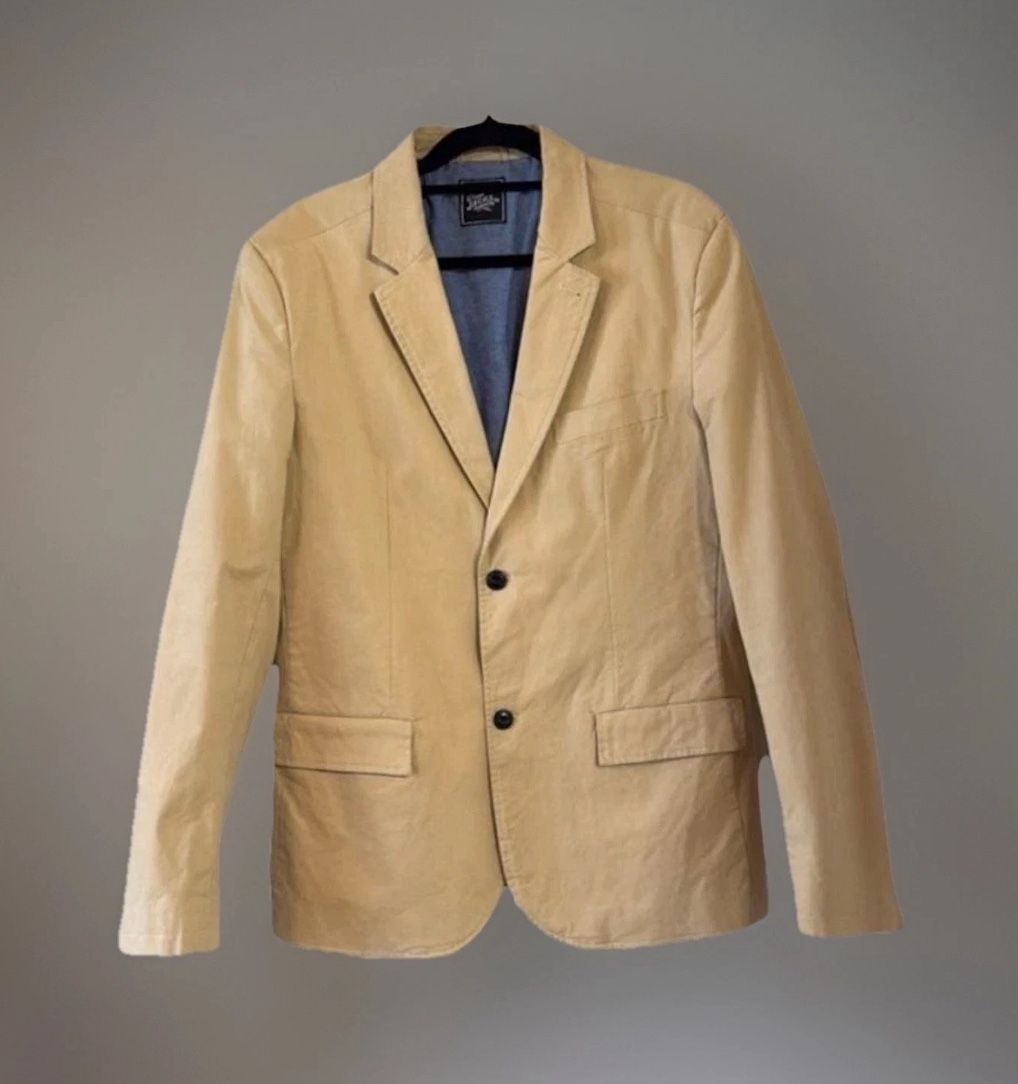 JACHS NY Men’s Tan Stretch Twill Sport Coat Size Large Business Casual Jacket
