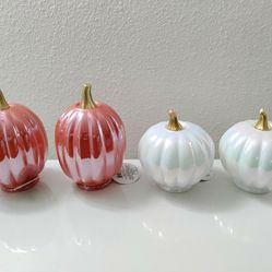 Target Glass Iridescent Pumpkin Decor New