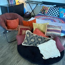Boho Meditation Chair Lounge Setup