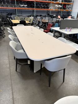 12’feet x 4’feet conference table, seats up to 10 people