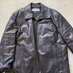Vintage Andrew Marc New York Black Leather Lambskin Zip Jacket Men's Size Large