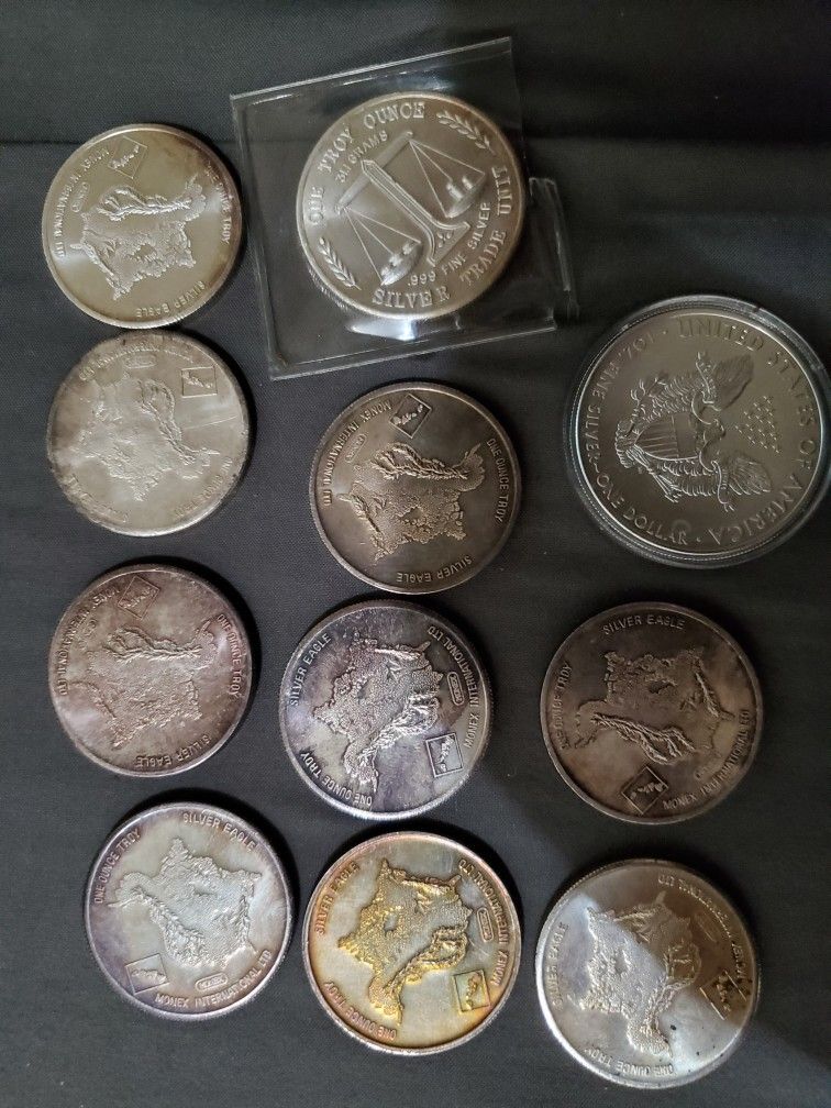 1 Troy Oz Silver Bullion Coins.
