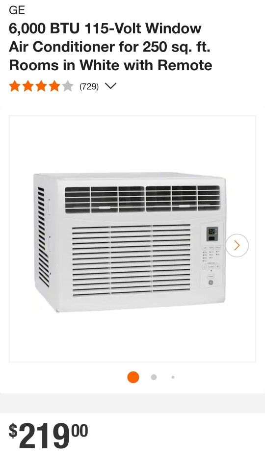 Air Conditioners
GE 6,000 BTU 115V Window Air Conditioner