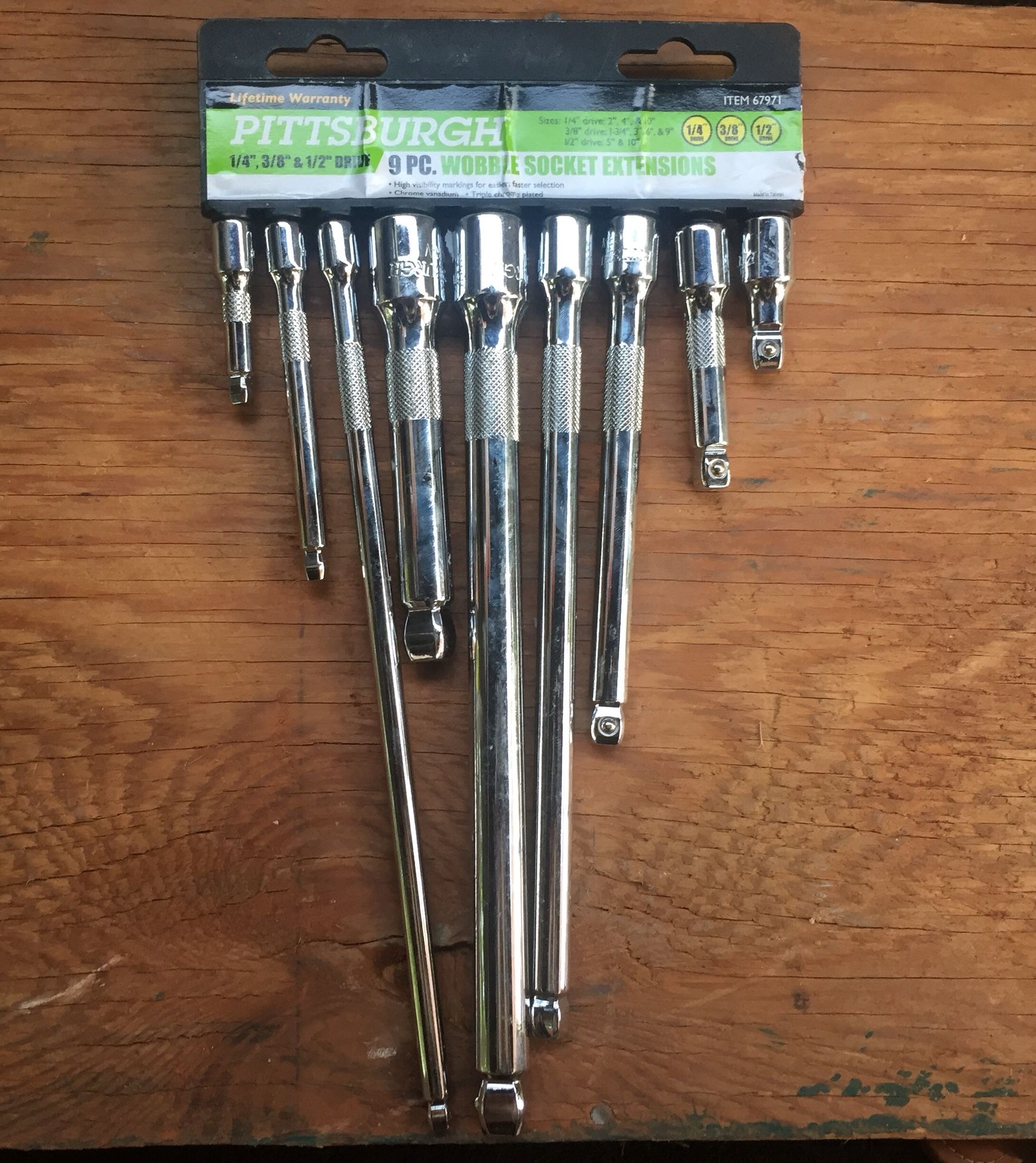 Pittsburgh 9 PC Wobble Socket Extension Set (1/2 In 3/8 In & 1/4 In)