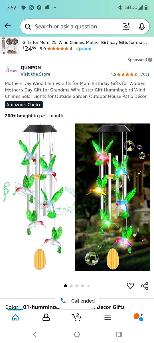 New In Box. Hummingbird Solar Wind chimes. See All Photos. Cash, Pickup Only