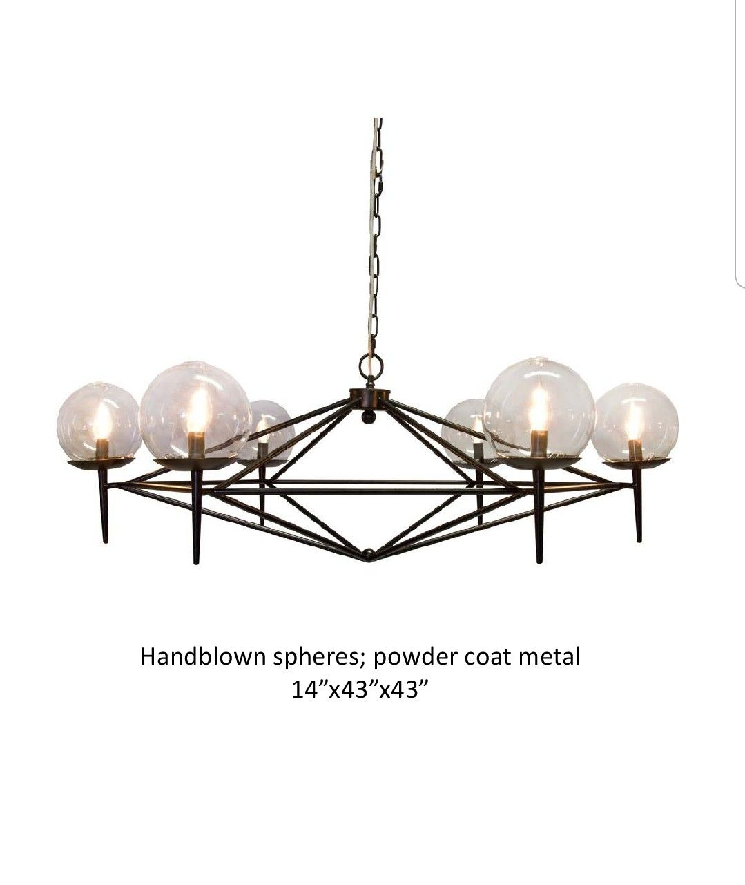 6 light chandelier with 2 hanging pendants