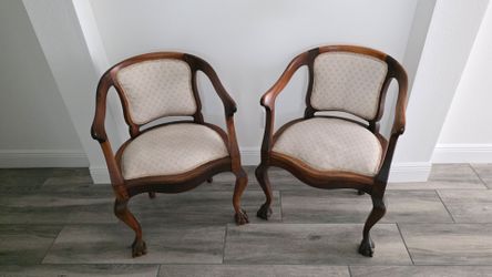Two Antique Stinkwood Armchairs