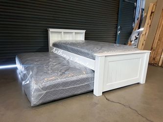 New Twin Bed With Pullout Mattress 