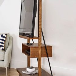Easel TV Stand With Shelves