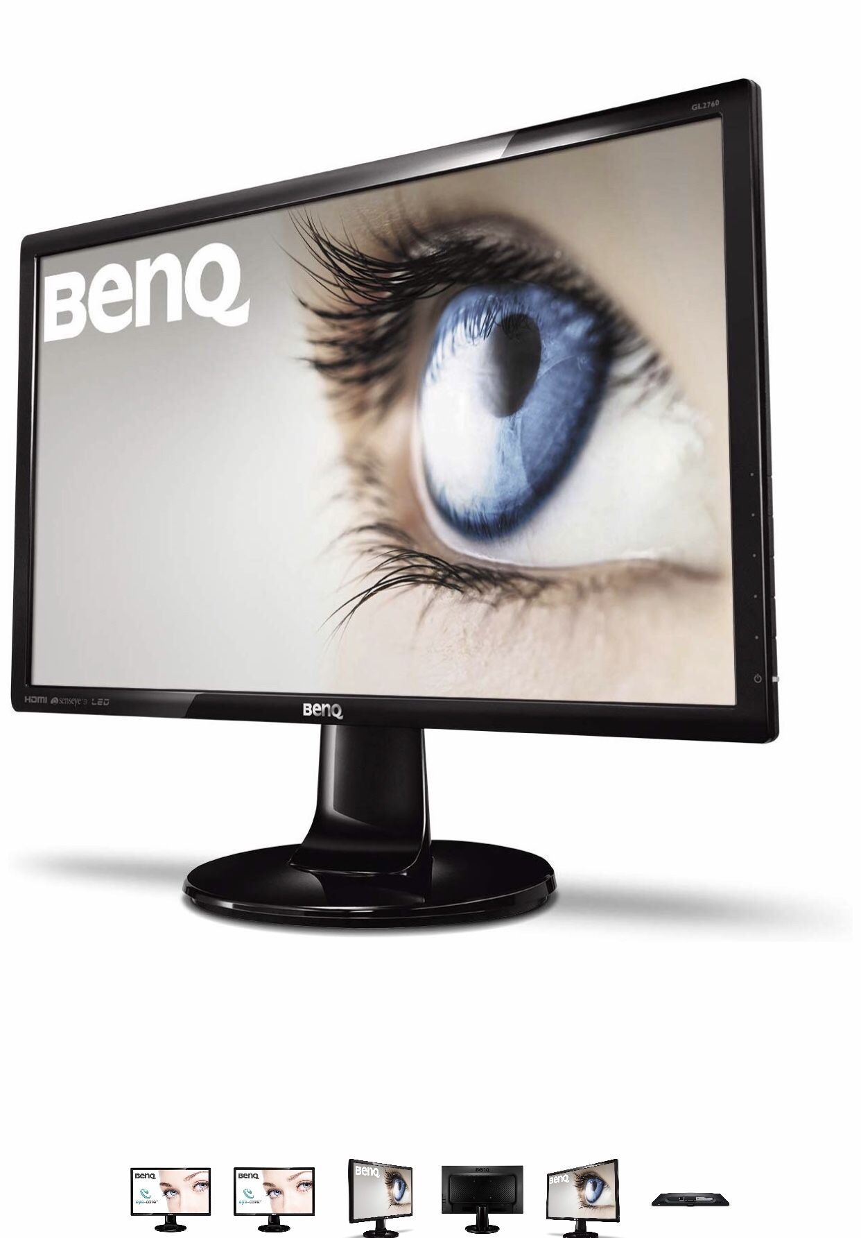 BenQ GL Series GL2760H 27" LED Monitor, Glossy Black