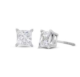 14kt White Gold 2ct Diamond Solitaire Earrings