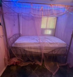 Twin bed with mattress