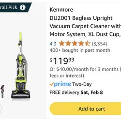 Kenmore DU2001 upright lightweight vacuum cleaner
