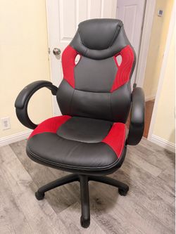 Office Chair - Ergonomic Cushioned Comfort Gaming & Work Chair In Bold Black & Red