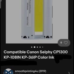 New Color Ink Canon Selphy CP1300 KP-108IN KP-36IP Color Ink Photo. Msrp $32