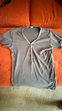 French Connection Men’s Black Henley Shirt – Size Small