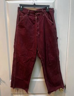 Vintage 90s Stan Ray Painters Pants in Cranberry- altered as cut-offs