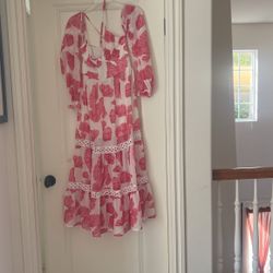 Floral Pink Long Dress Size Small $15