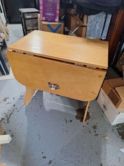 Wood Drop-Leaf Side Table -$60