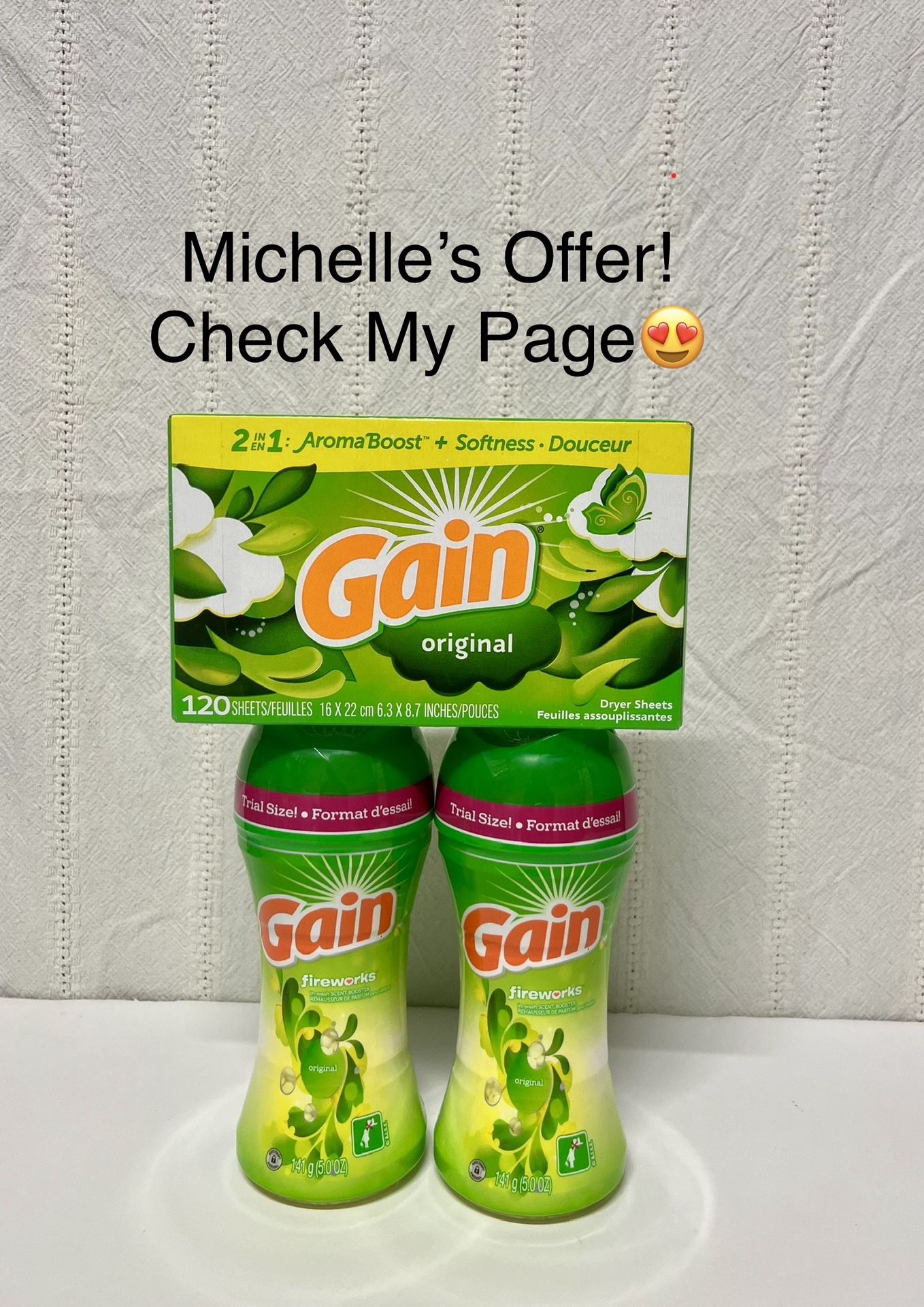Gain Original Scent Beads/ Dryer Sheet Set