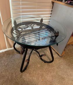 2 Metal Side Tables + 1 Main Center Table w/ Glass included.