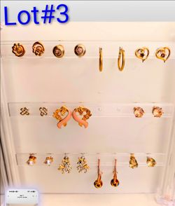 Mixed Lot of Gold-Tone Earrings – 14 Pairs