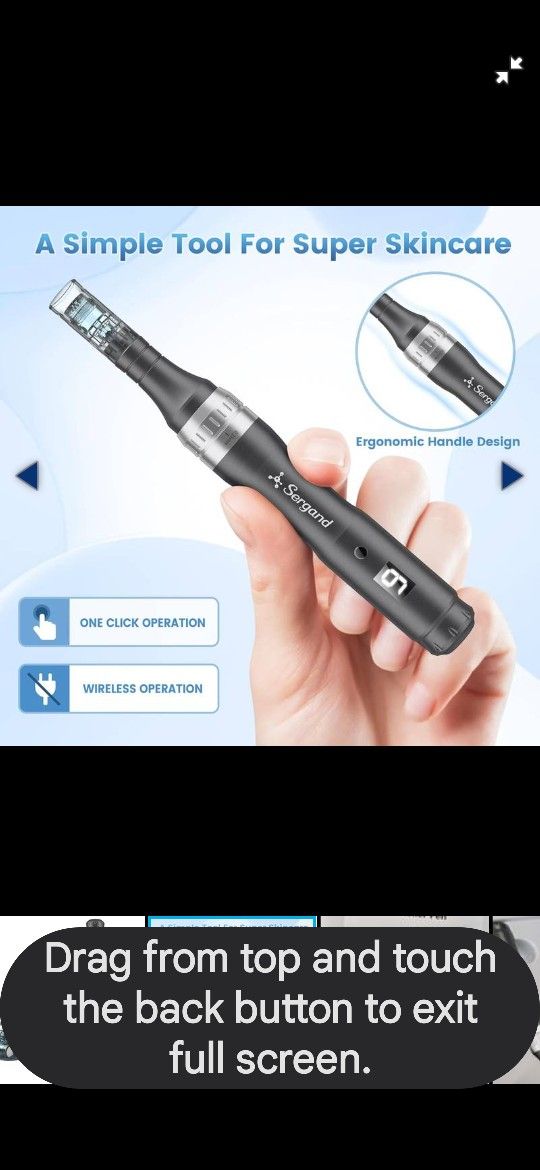 Retail $149.99) Sergand Derma Roller Kit, 0.25 mm Microneedle, Black